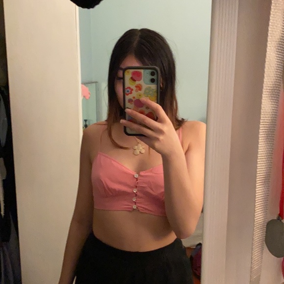 Aritzia le fou Wilfred yellow pink bralette top - Picture 4 of 6
